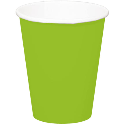 Bicchieri di cartone verde lime da 350 ml 8 pezzi