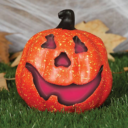 Zucca di Halloween Deluxe con luce 15 cm