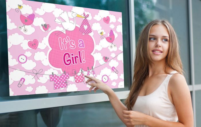 Bandiera della finestra di nascita Ragazza 90cm