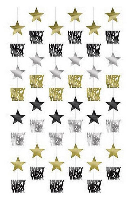 Stella decorativa appesa di Buon Anno 2,1 m 6 pezzi