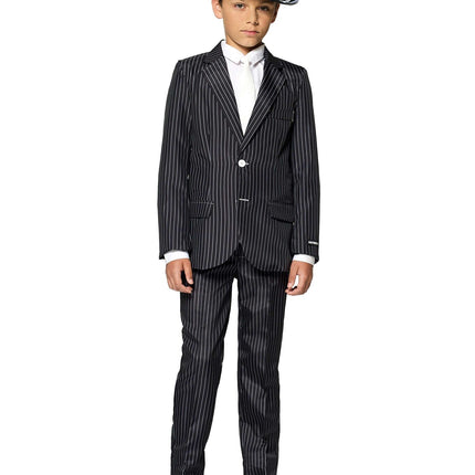 Tuta nera gessata da gangster Ragazzo <tc>Suitmeister</tc>