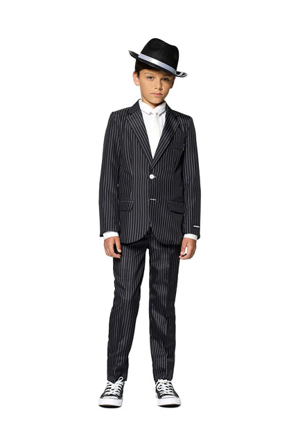 Tuta nera gessata da gangster Ragazzo <tc>Suitmeister</tc>