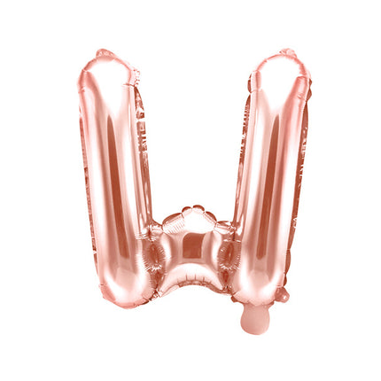 Palloncino in foil Lettera W Oro Rosa Vuoto 35cm