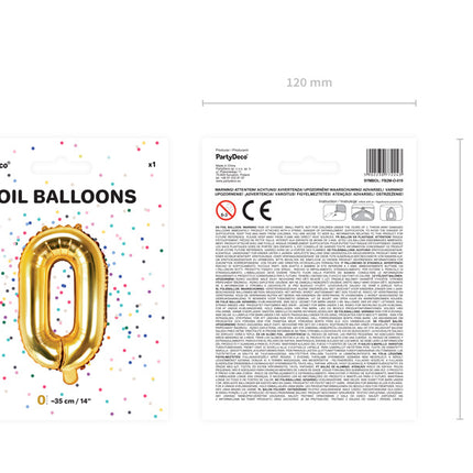 Palloncino in foil Lettera O Oro Vuoto 35cm