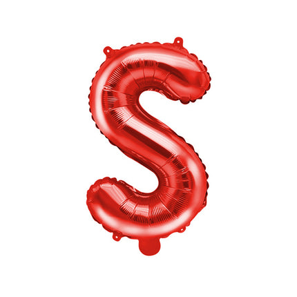 Palloncino in foil Lettera S Rosso Vuoto 35cm
