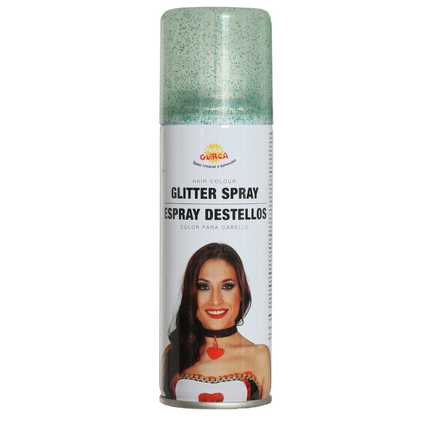 Spray per capelli verde glitterato 125ml