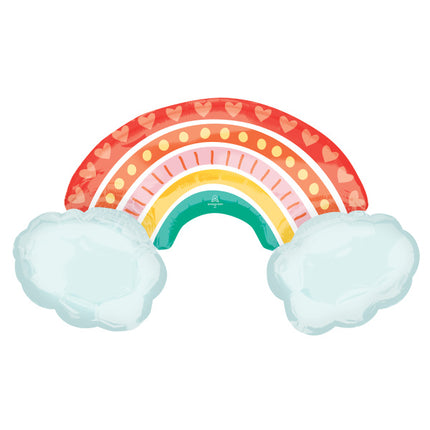 Palloncino ad elio arcobaleno vuoto 93 cm