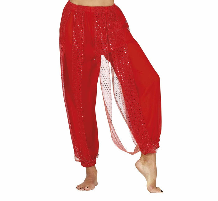 Pantaloni da danzatrice del ventre Rosso Donna