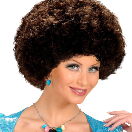 Parrucca afro marrone unisex