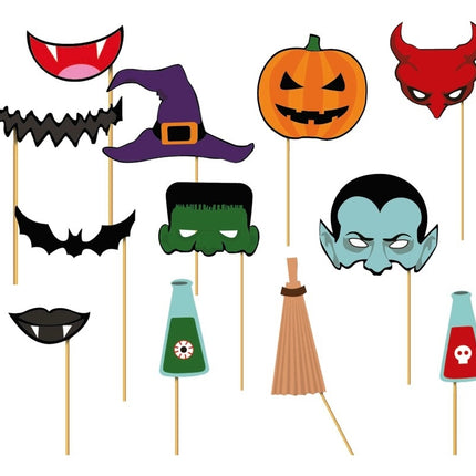 Set Photobooth Halloween 12 pezzi