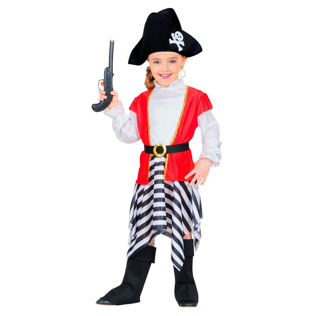 Tuta da pirata ragazza bianca e nera