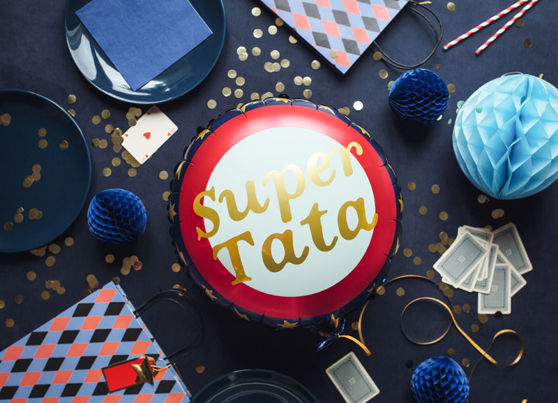 Palloncino ad elio Super Tata vuoto 45 cm
