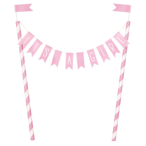 Cake topper It's A Girl rosa 5 cm