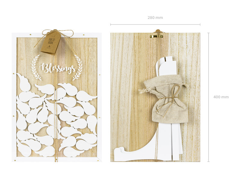 Libro degli ospiti in legno Blessings 39,5 cm