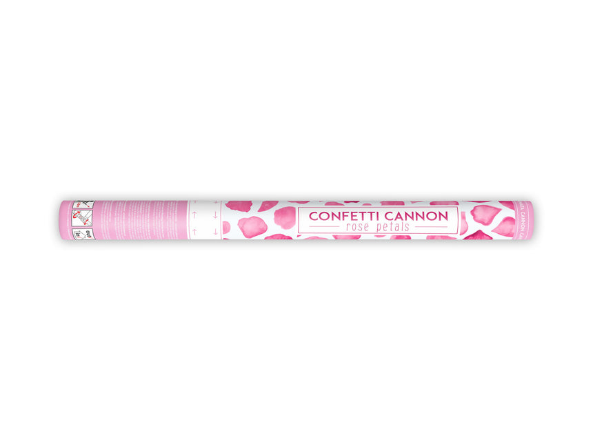 Cannone di coriandoli rosa con petali di rosa da 60 cm