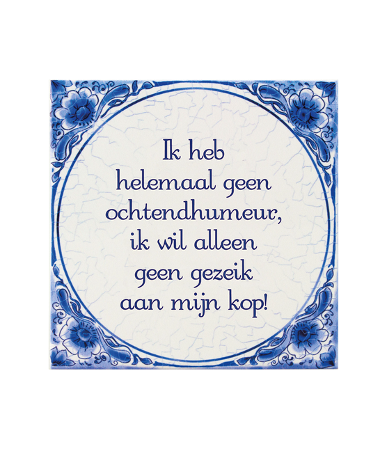 Piastrella blu di Delft Morning Humour 14,5 cm