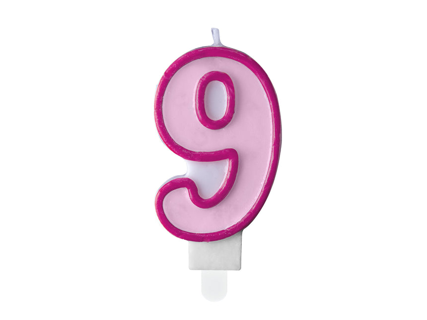 Candela 9 anni rosa 7 cm