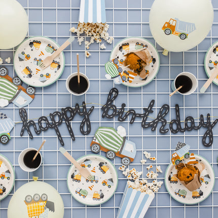 Lettera di Buon Compleanno Ghirlanda Veicoli da Costruzione 2m