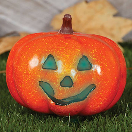 Zucca di Halloween con luce 16 cm