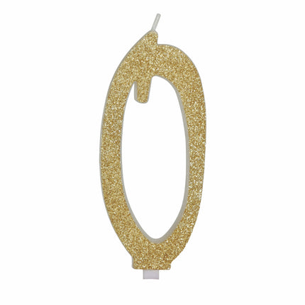 Candela dorata 0 Year Glitter 12,5 cm