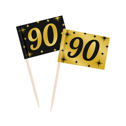 Bastoncini da cocktail 90 anni 6,5 cm 50 pezzi