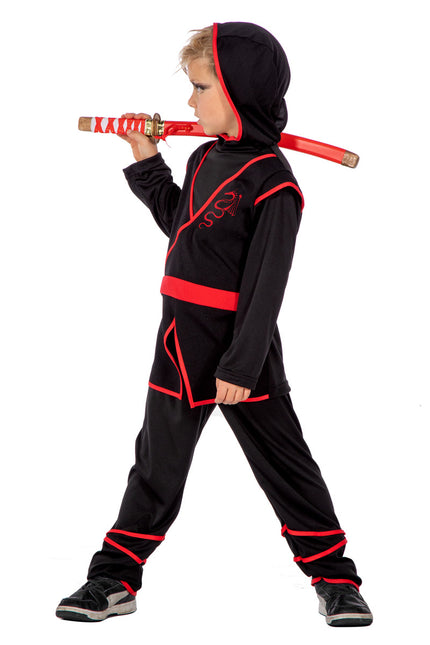 Costume da Ninja Rosso Nero Ragazzo