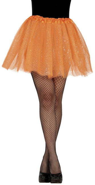 Tutù arancione da donna glitterato 40 cm