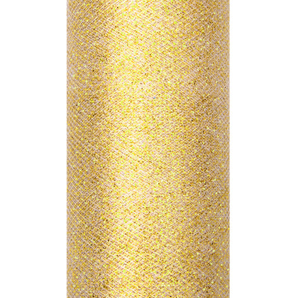 Rotolo di tulle dorato glitterato 15cm 9m
