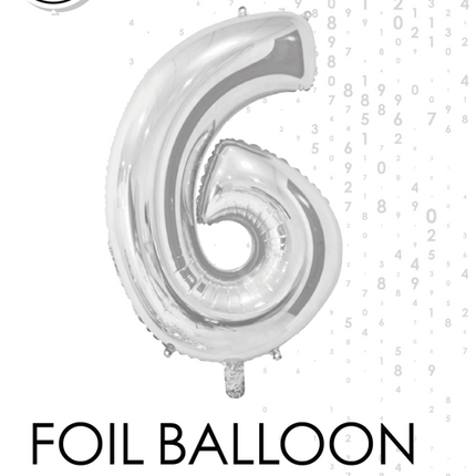 Pallone in foil Figura 6 Argento 66cm