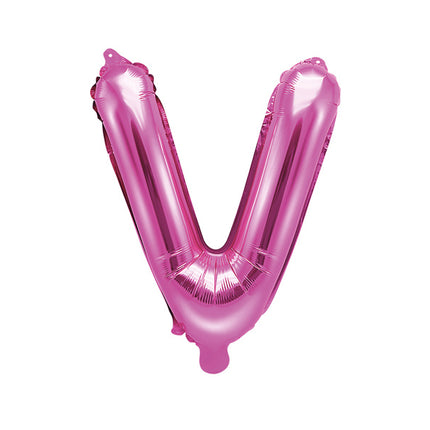 Palloncino in foil Lettera V Rosa Vuoto 35cm