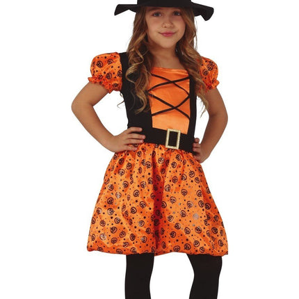 Costume Halloween Ragazza Strega Zucca