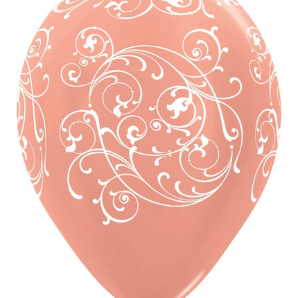 Palloncini Filigrana Metallica Oro Rosa 30cm 25pz