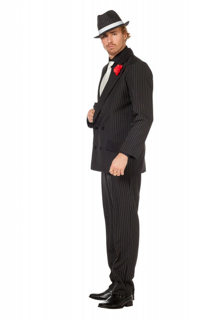 Costume da mafioso in bianco e nero