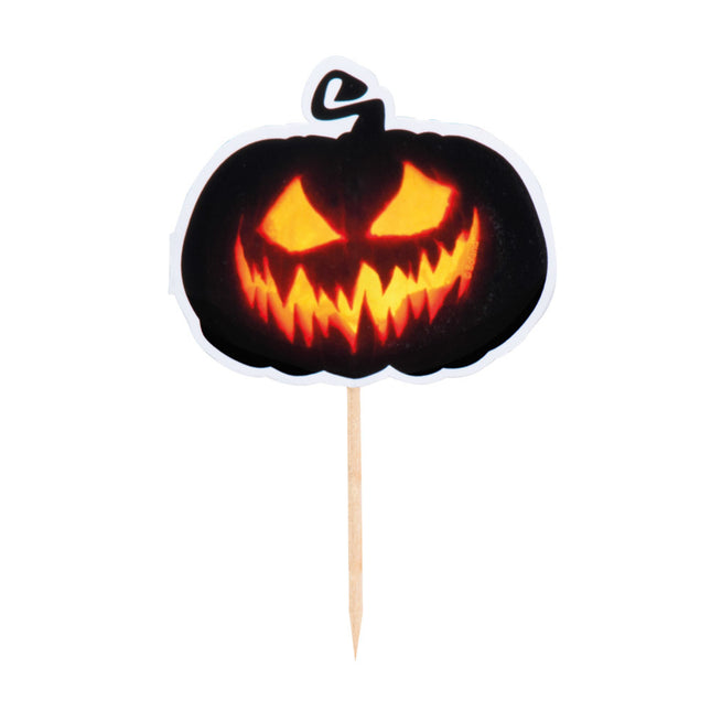 Picks per cocktail di Halloween Zucca inquietante 12 pezzi
