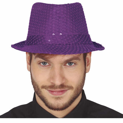 Cappello viola glitterato