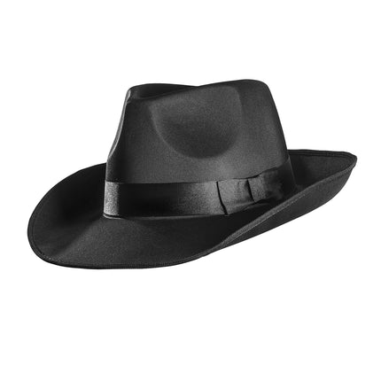Cappello mafioso nero con nastro
