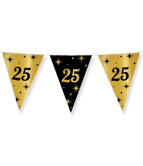 Bandiera 25 anni oro nero 10m