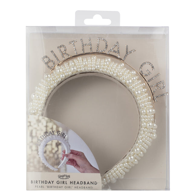 Cerchietto per capelli per feste di compleanno con perle