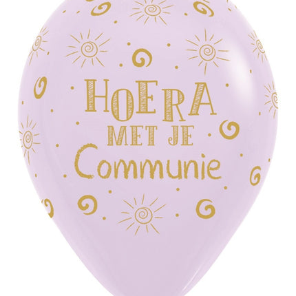 Palloncini Urrà con la tua Comunione Pastello Opaco Lilla 30cm 25 pezzi