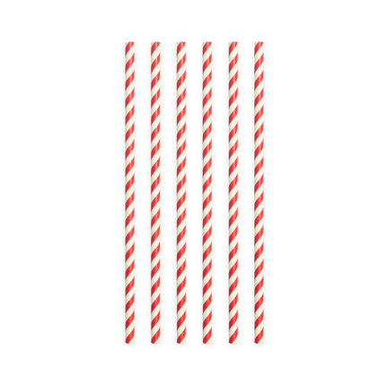 Cannucce di carta a righe rosse 19,7 cm 20 pezzi