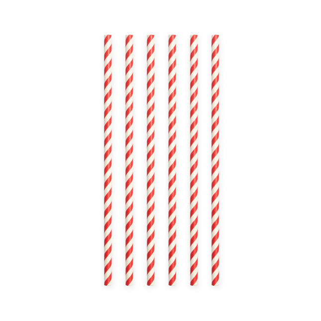 Cannucce di carta a righe rosse 19,7 cm 20 pezzi