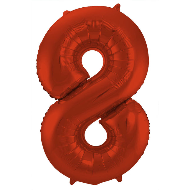 Palloncino Foil Figura 8 Rosso Opaco XL 86cm vuoto