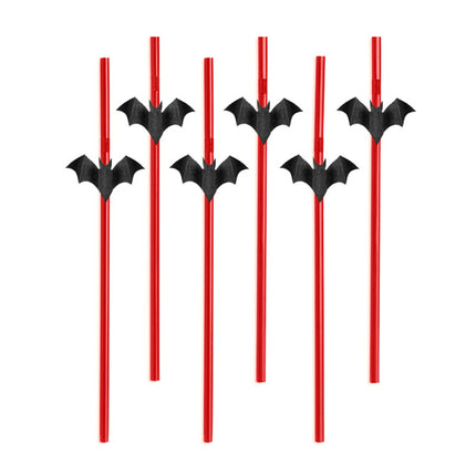 Cannucce Halloween Bat 24cm 6pz