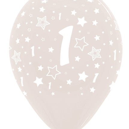 Palloncini Numero 1 Crystal Clear 30cm 25pz