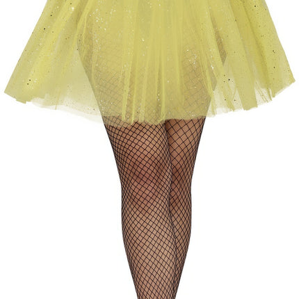 Tutù giallo da donna glitterato 40 cm