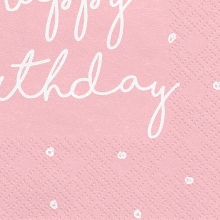 Tovaglioli Buon Compleanno Rosa 33cm 20pz