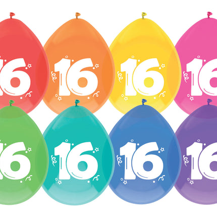 Palloncini 16 anni colorati 30cm 8pz