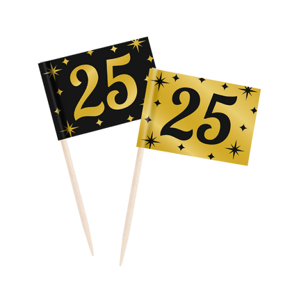 Bastoncini da cocktail 25 anni 6,5 cm 50 pezzi