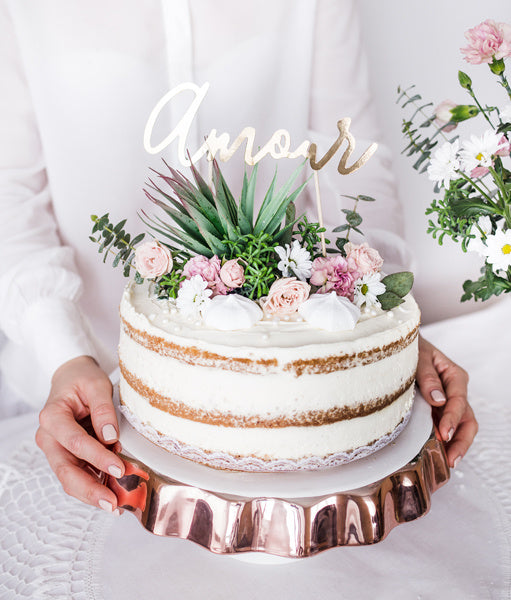 Cake topper Amour Gold 22,5 cm