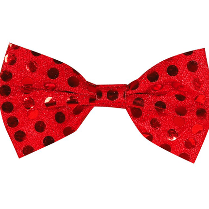 Fiocco rosso con paillettes 11 cm